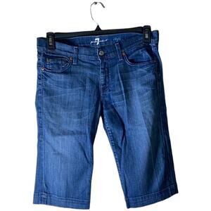 7 For All Mankind Dojo Jeans Bermuda Short Women's Size 8/29 Denim